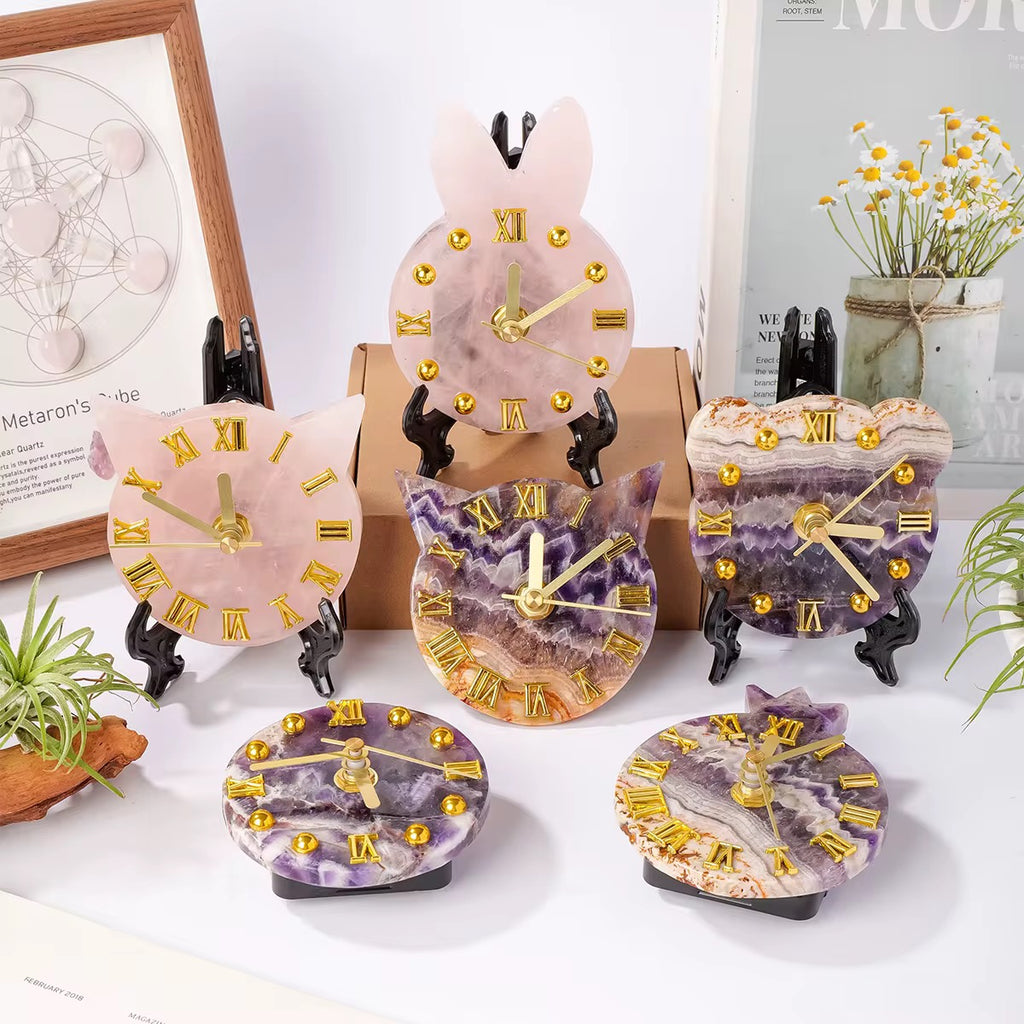 Amethyst Gemstone Clock