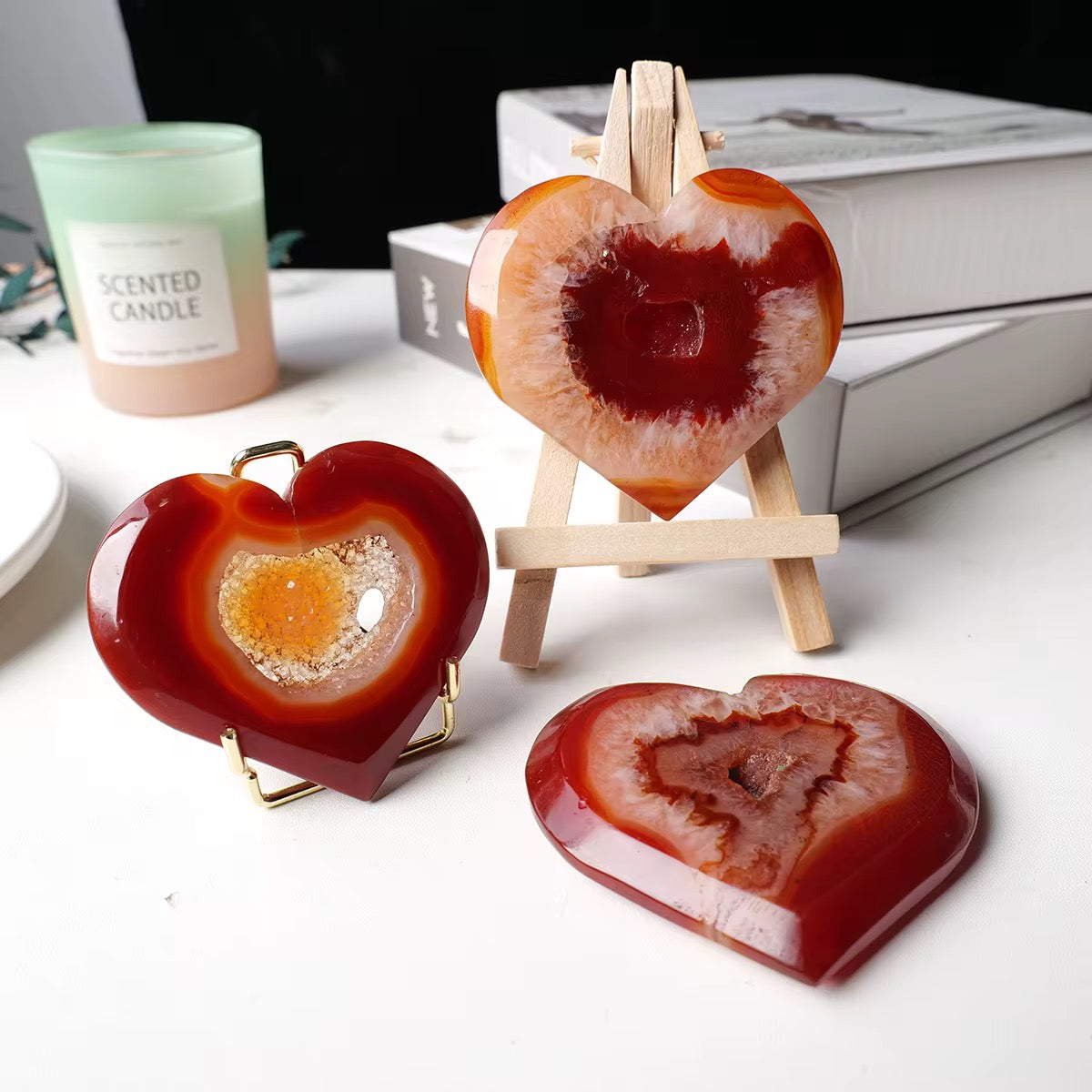 Carnelian Heart Figurine Table Top Decor
