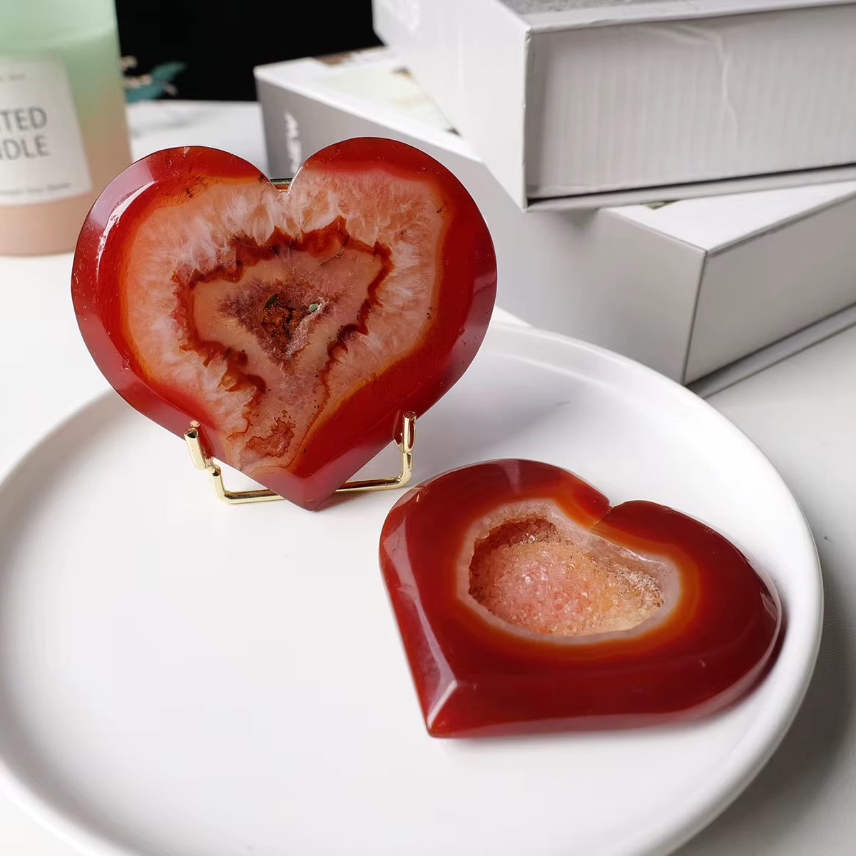 Carnelian Heart Figurine Table Top Decor