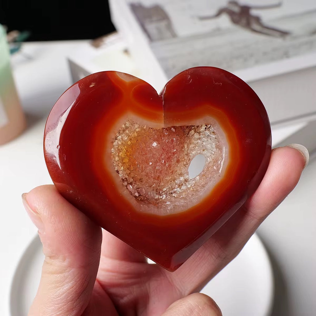 Carnelian Heart Figurine Table Top Decor