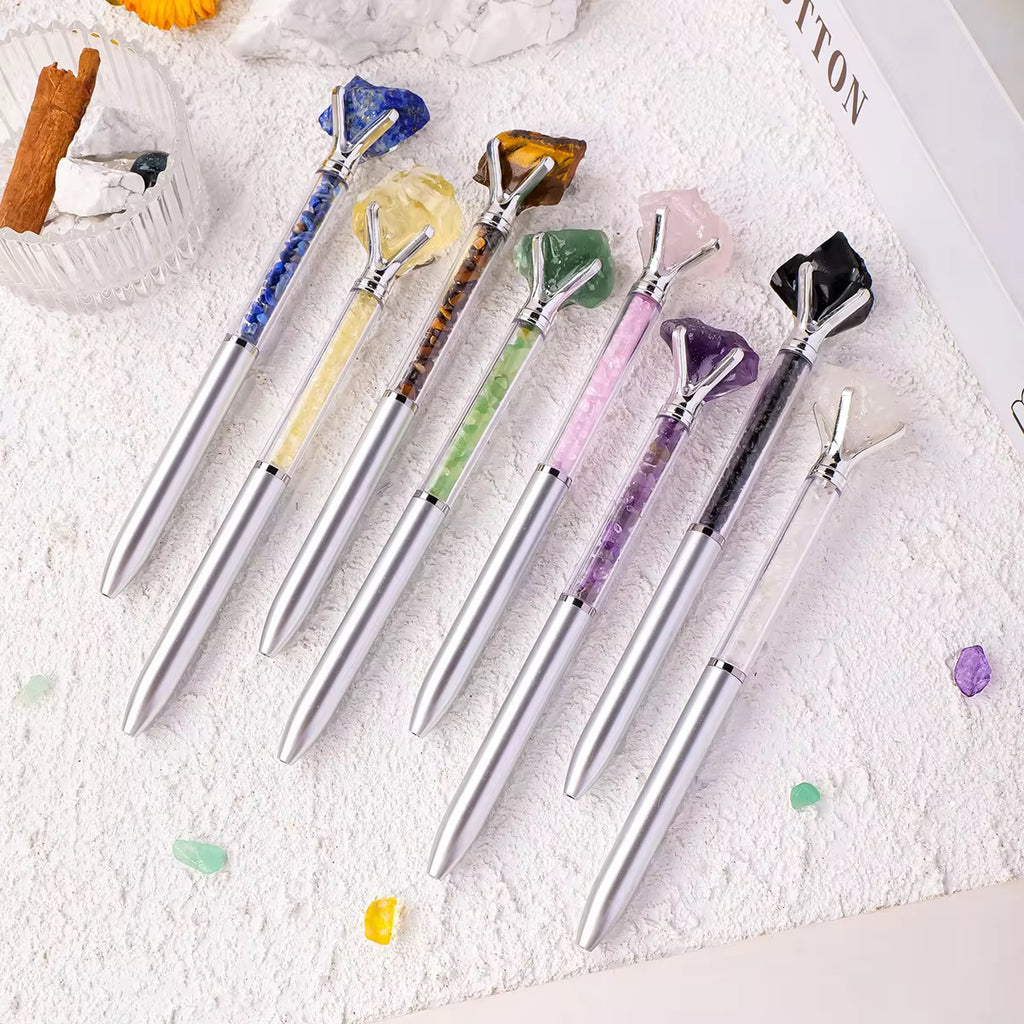 Journaling Pens with Crystal Gemstone
