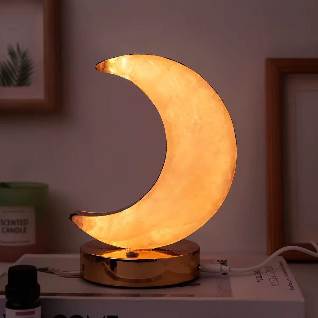 Moon Fluorite Gemstone Night Lamp