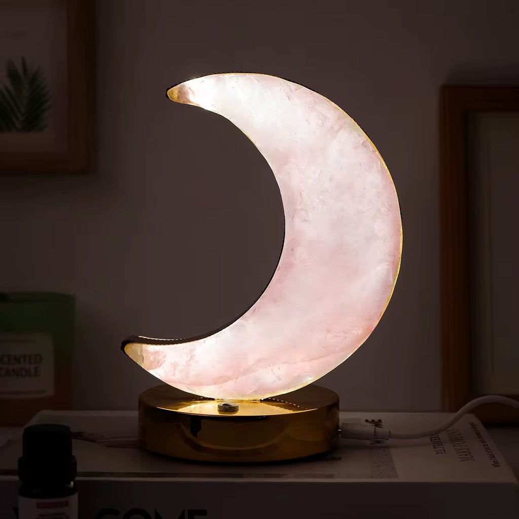Moon Fluorite Gemstone Night Lamp
