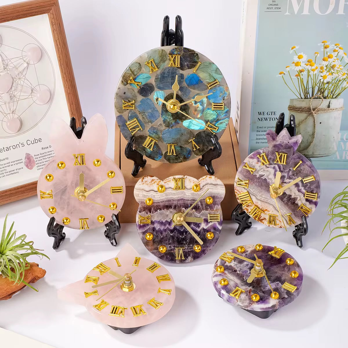 Amethyst Gemstone Clock