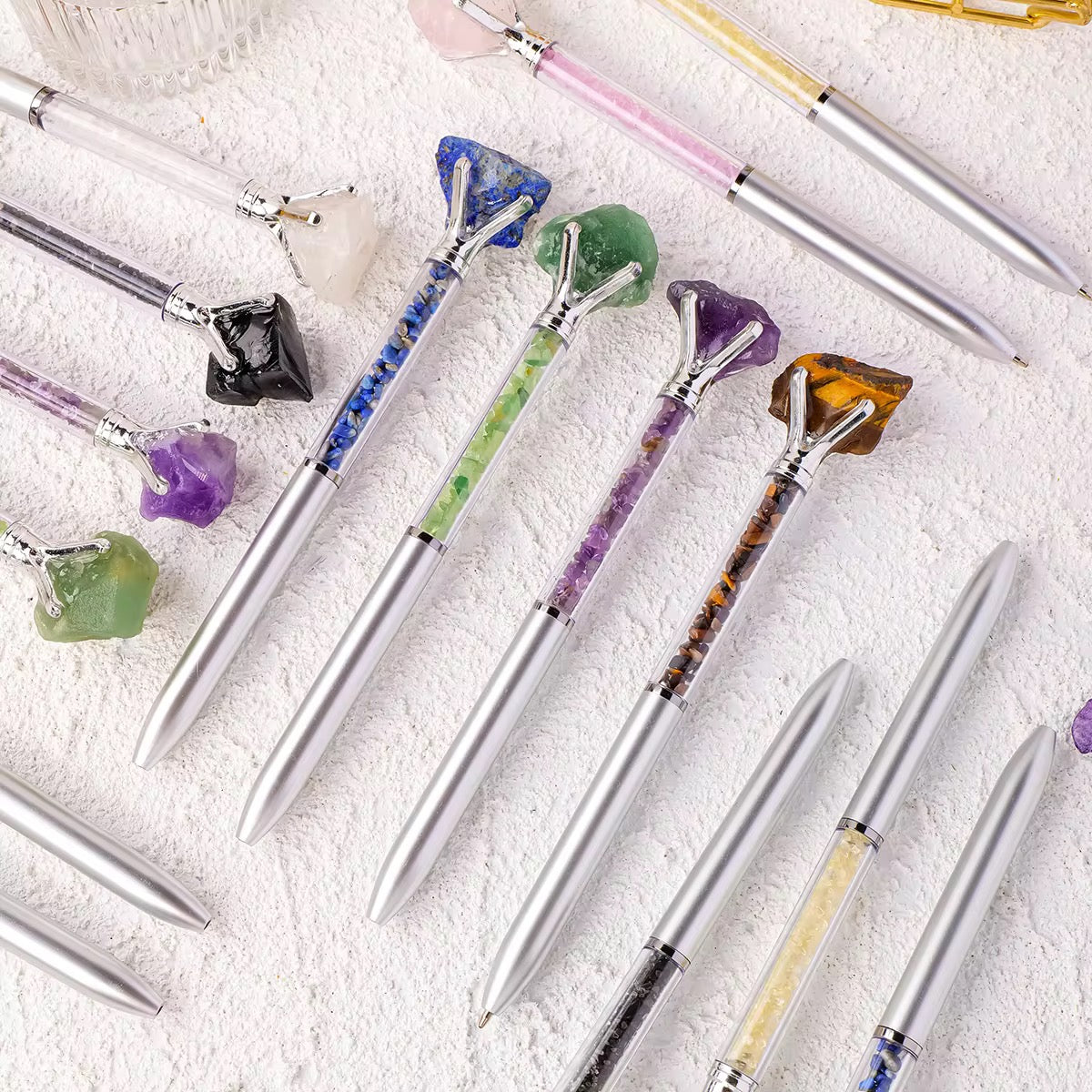 Journaling Pens with Crystal Gemstone