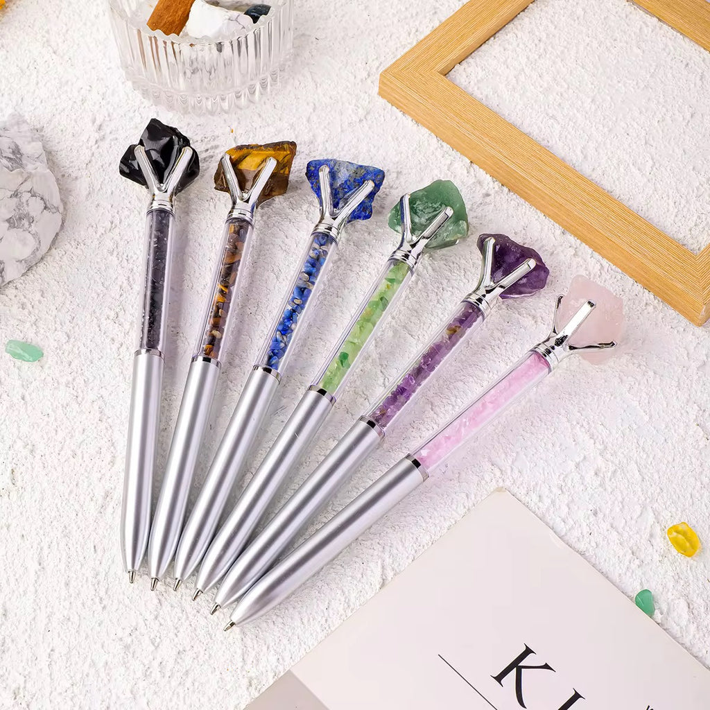 Journaling Pens with Crystal Gemstone