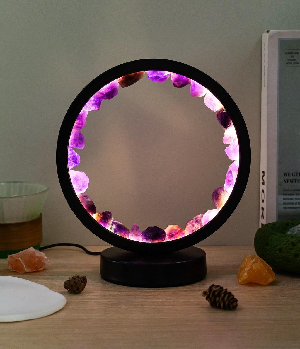 Zen Garden Crystal Lamp: LED Gemstone Night Light, Meditation Decor