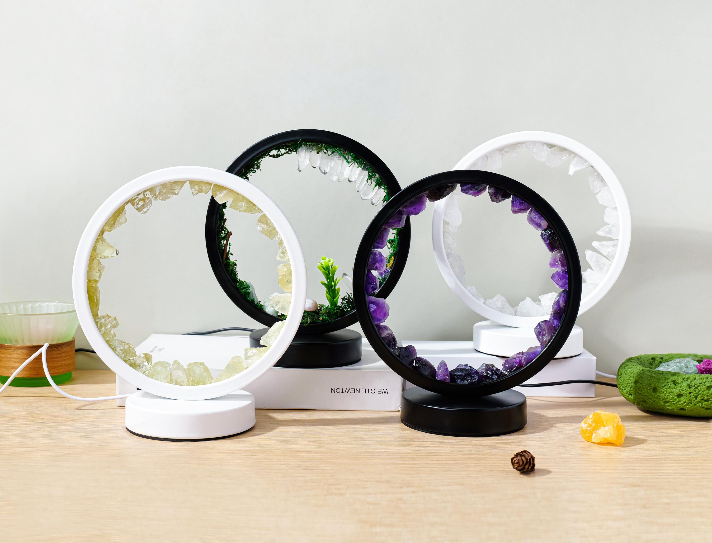 Zen Garden Crystal Lamp: LED Gemstone Night Light, Meditation Decor