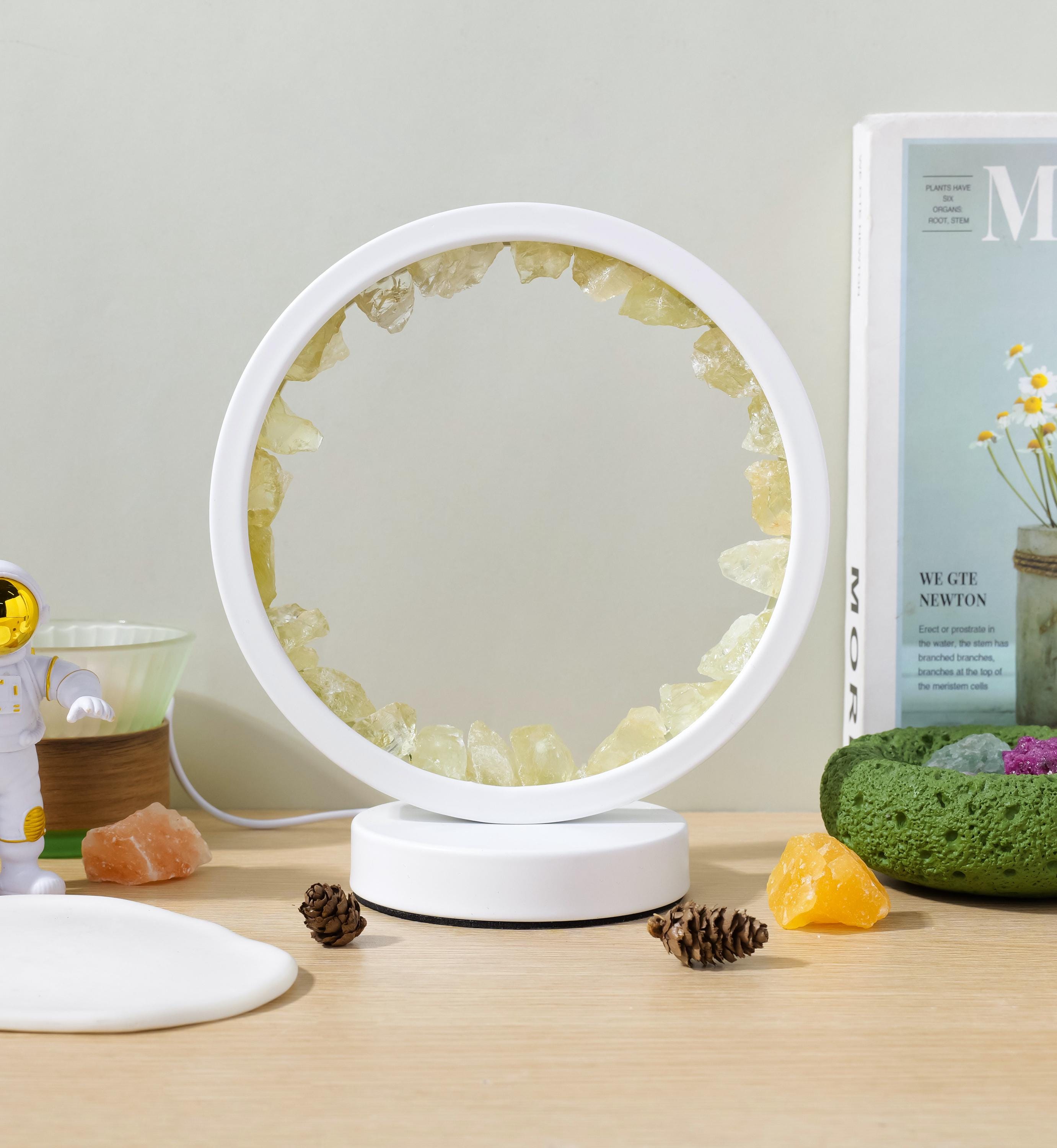 Zen Garden Crystal Lamp: LED Gemstone Night Light, Meditation Decor