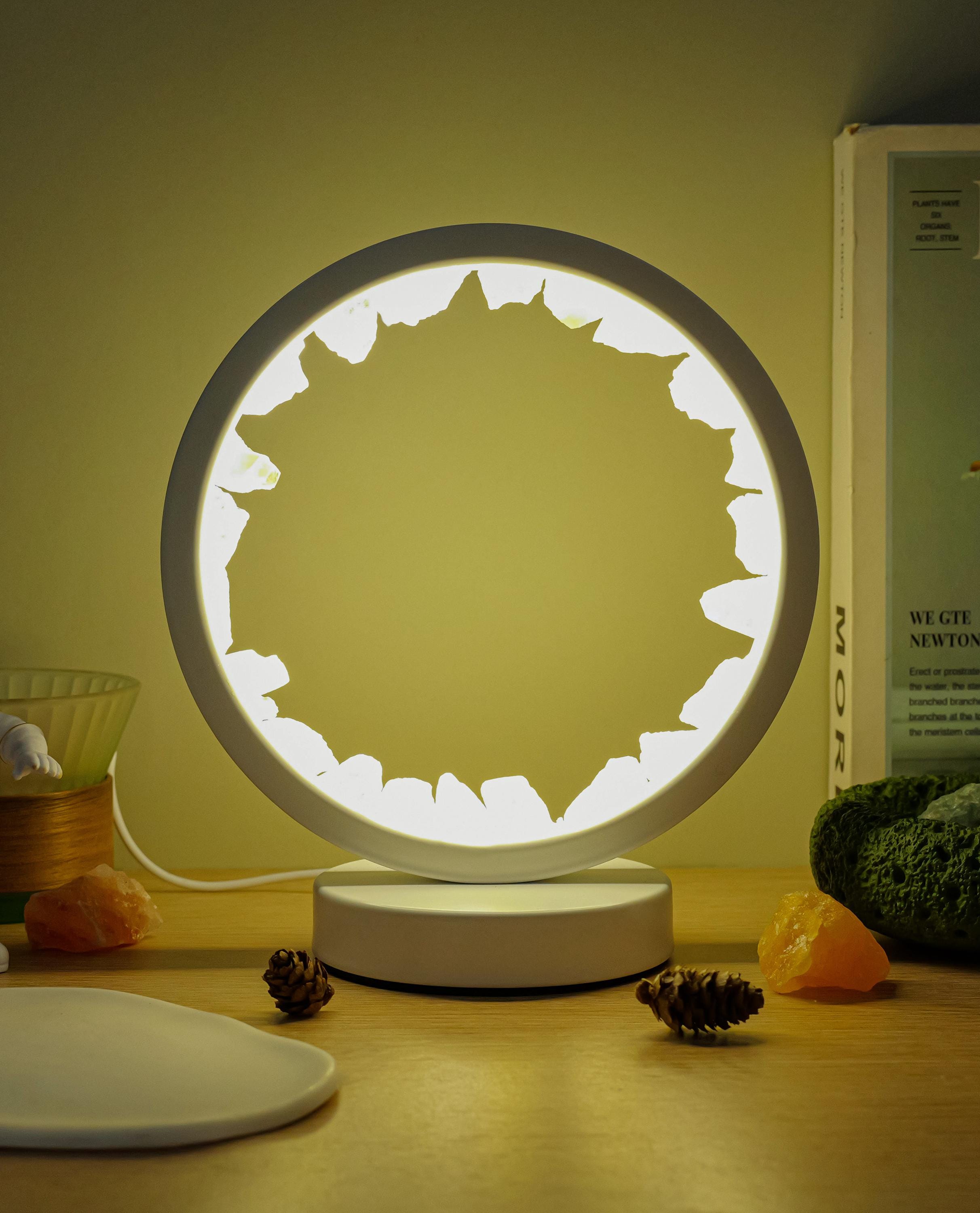 Zen Garden Crystal Lamp: LED Gemstone Night Light, Meditation Decor